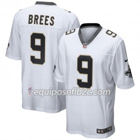 Camiseta Hombre NFL New Orleans Saints Drew Brees 9 Nike Blanco